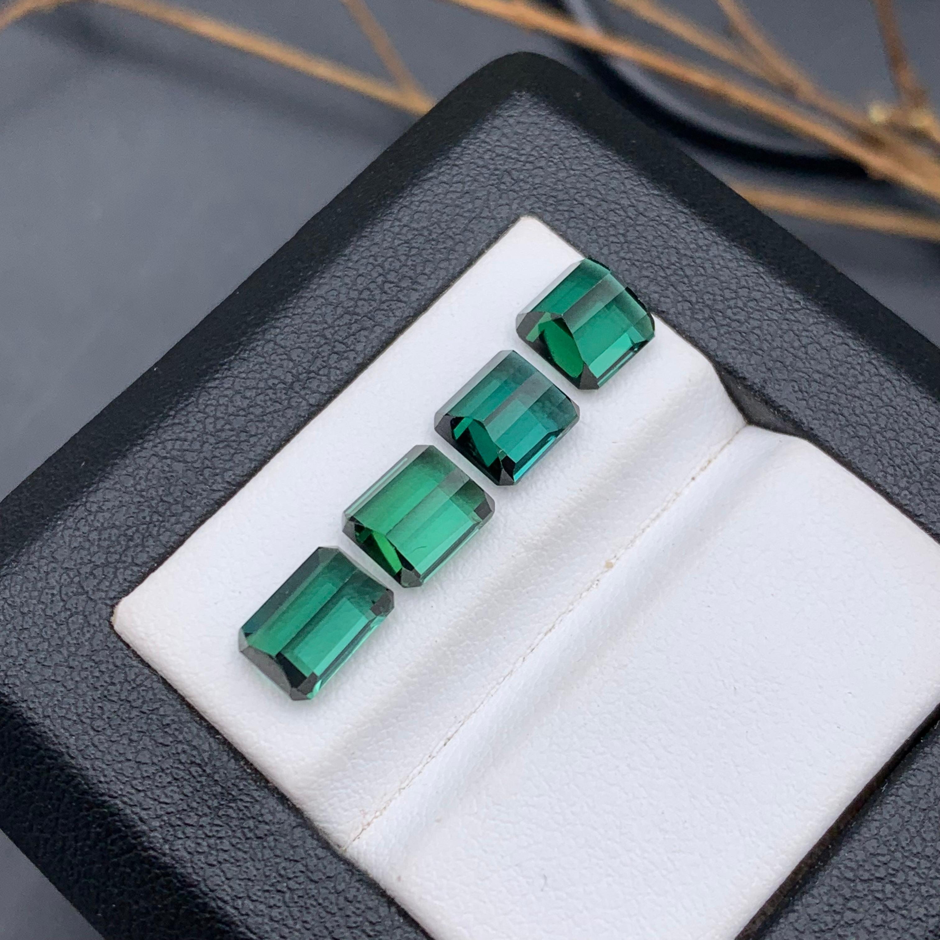 Deep Blue Green Natural Tourmaline Jewelry Size Loose Gemstones Lot 6.70 Carat For Sale 6