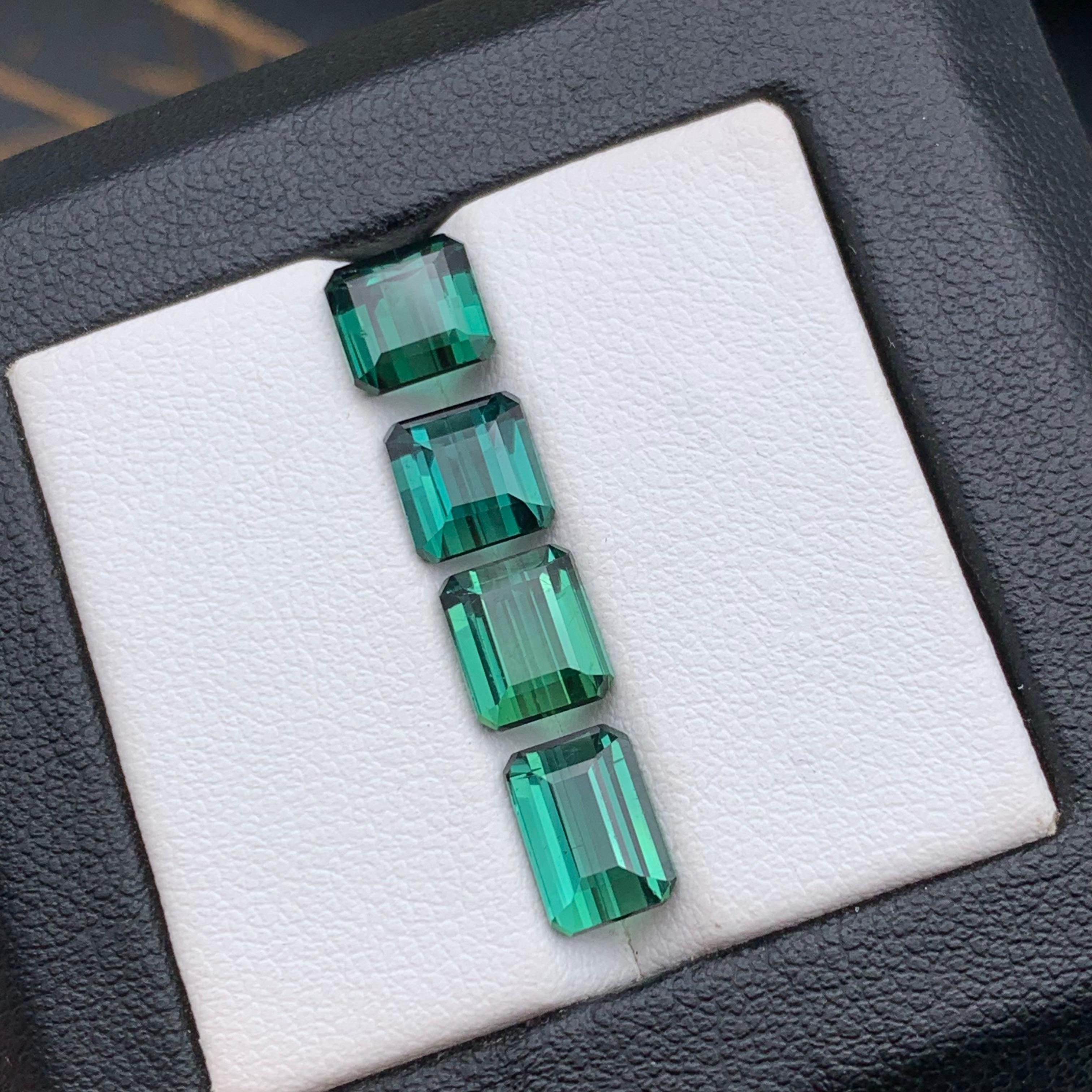 Contemporary Deep Blue Green Natural Tourmaline Jewelry Size Loose Gemstones Lot 6.70 Carat For Sale