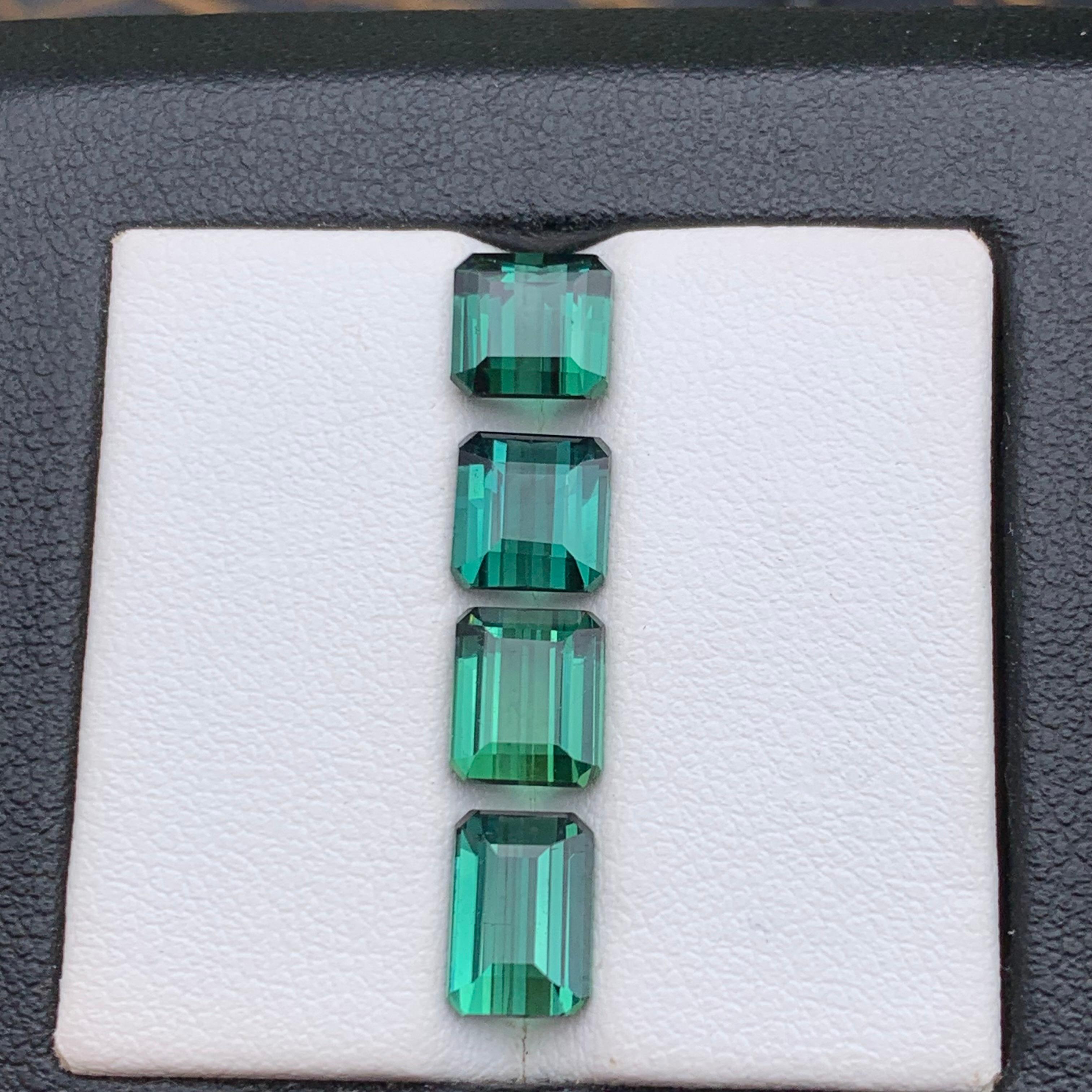 Deep Blue Green Natural Tourmaline Jewelry Size Loose Gemstones Lot 6.70 Carat In New Condition For Sale In Peshawar, PK