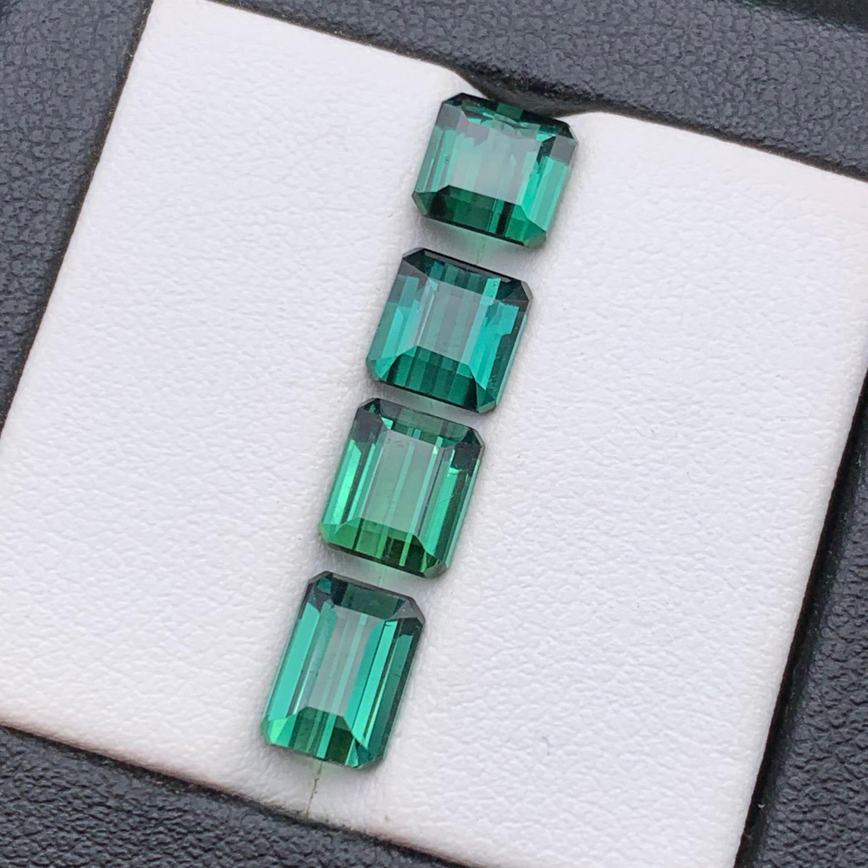 Deep Blue Green Natural Tourmaline Jewelry Size Loose Gemstones Lot 6.70 Carat For Sale 1