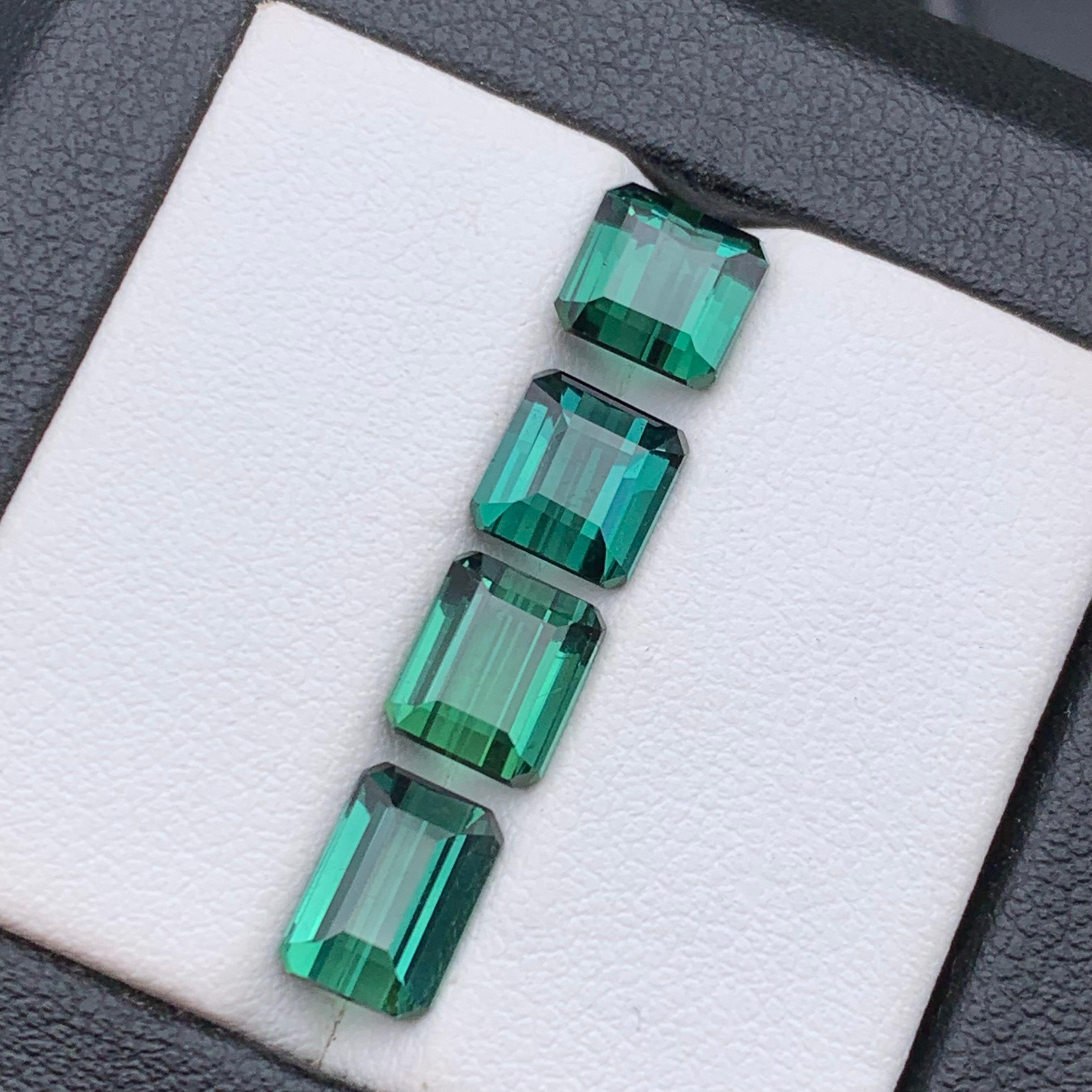 Deep Blue Green Natural Tourmaline Jewelry Size Loose Gemstones Lot 6.70 Carat For Sale 2