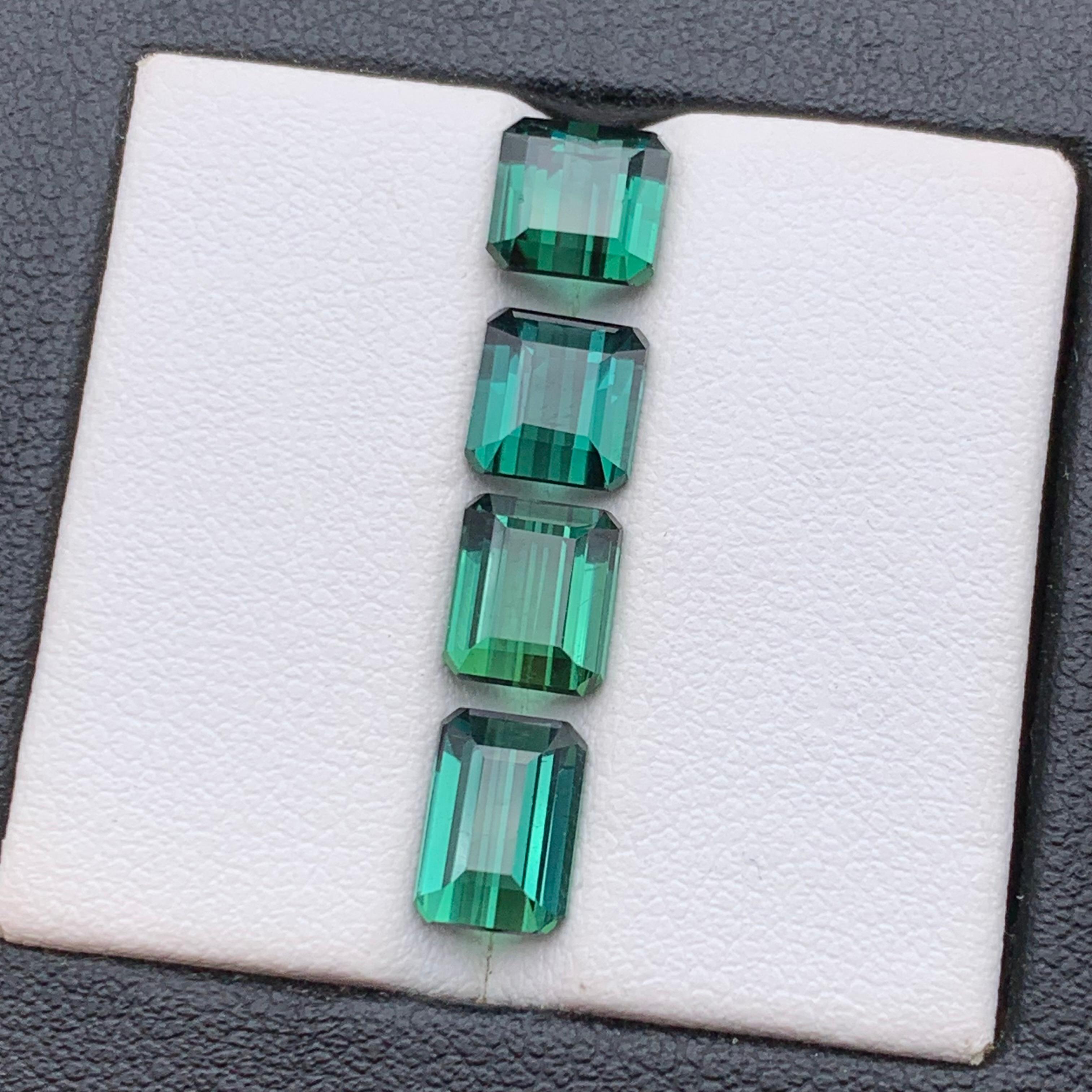 Deep Blue Green Natural Tourmaline Jewelry Size Loose Gemstones Lot 6.70 Carat For Sale 3