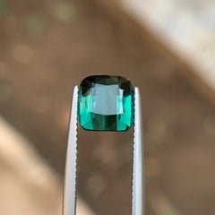 Deep Blue Green Natural Tourmaline Ring Loose Gemstone 3.05 Ct Cushion Cut Jewel