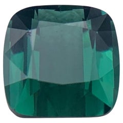 Deep Blue Green Natural Tourmaline Ring Loose Gemstone 3.05 Ct Cushion Cut Jewel