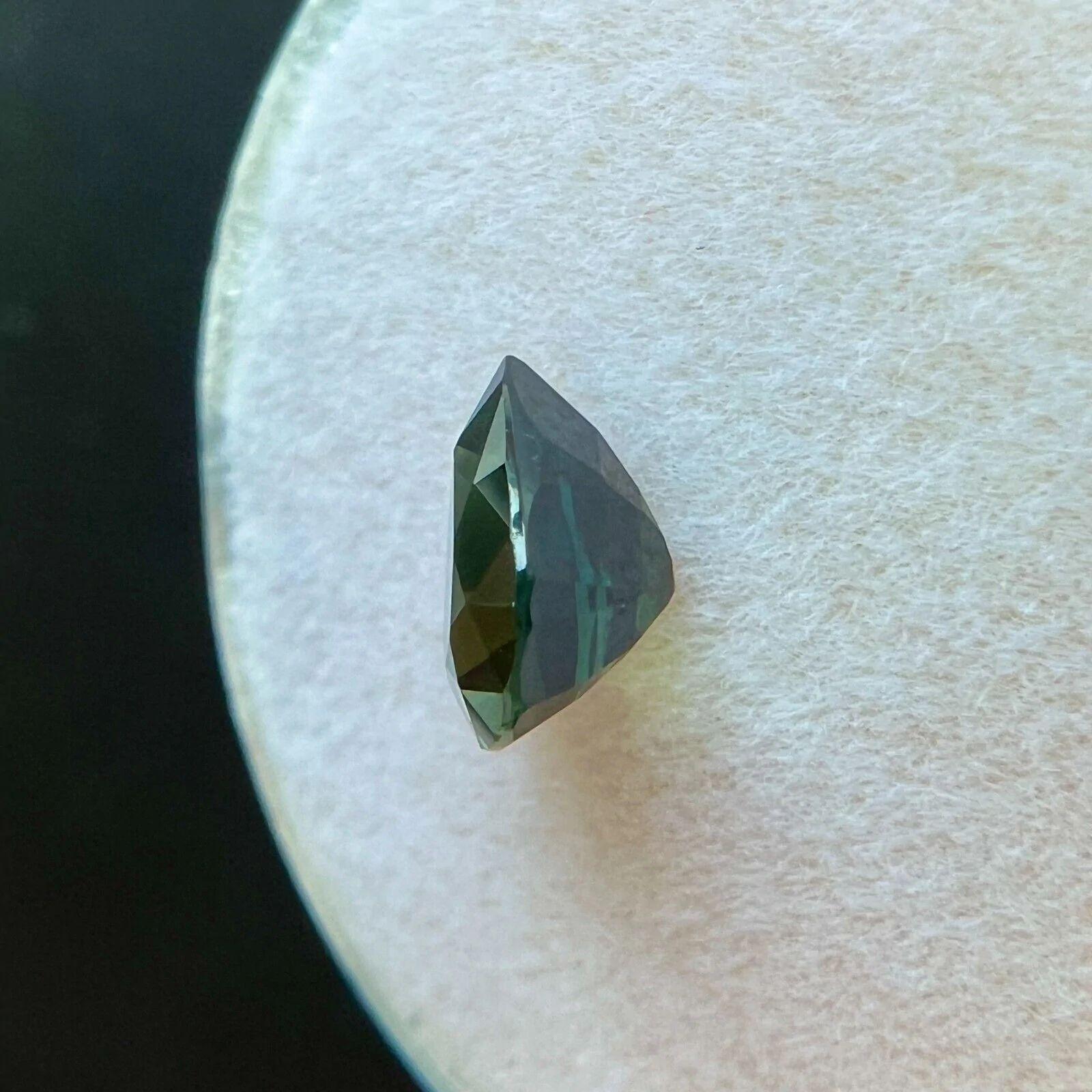 Deep Blue Green Sapphire 1.20ct Pear Teardrop Cut Loose Gemstone 7x5.8mm VVS For Sale 2