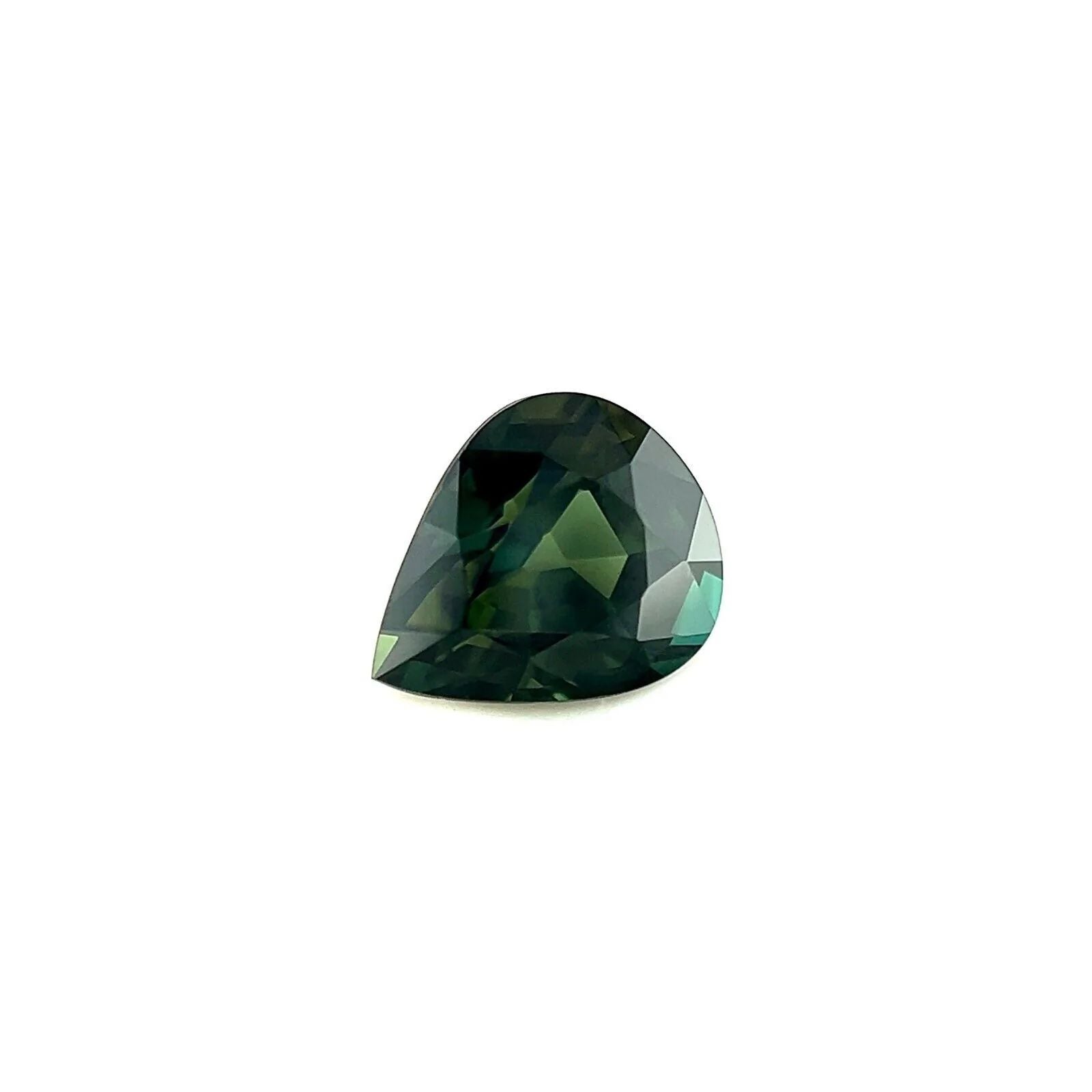 Saphir bleu profond vert taille poire 1,20 carat, pierre précieuse non sertie taille goutte d'eau 7 x 5,8 mm VVS