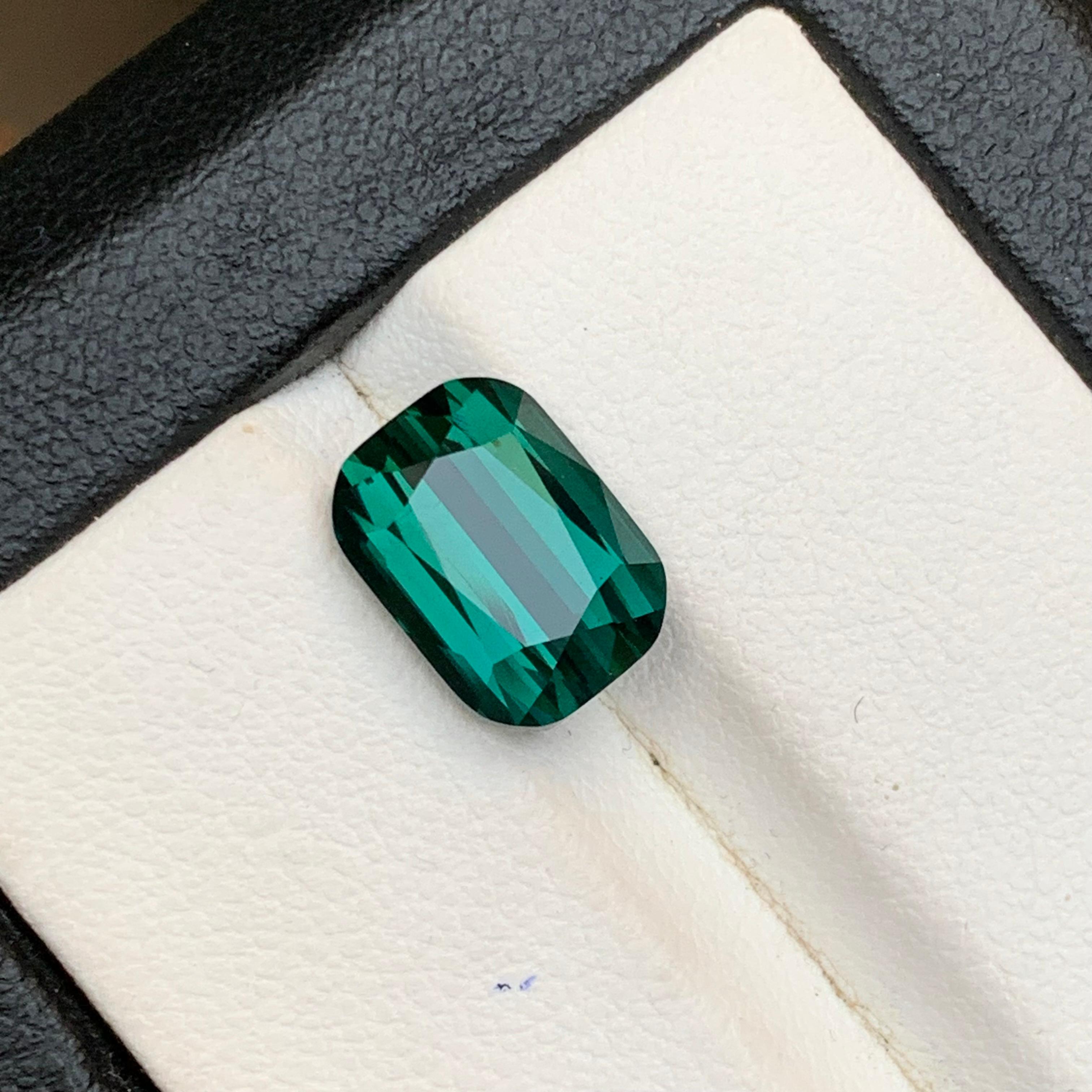 Tiefblauer grüner Turmalin 4.81 Ct Cushion Cut Natürlicher loser Edelstein für Ring im Angebot 7