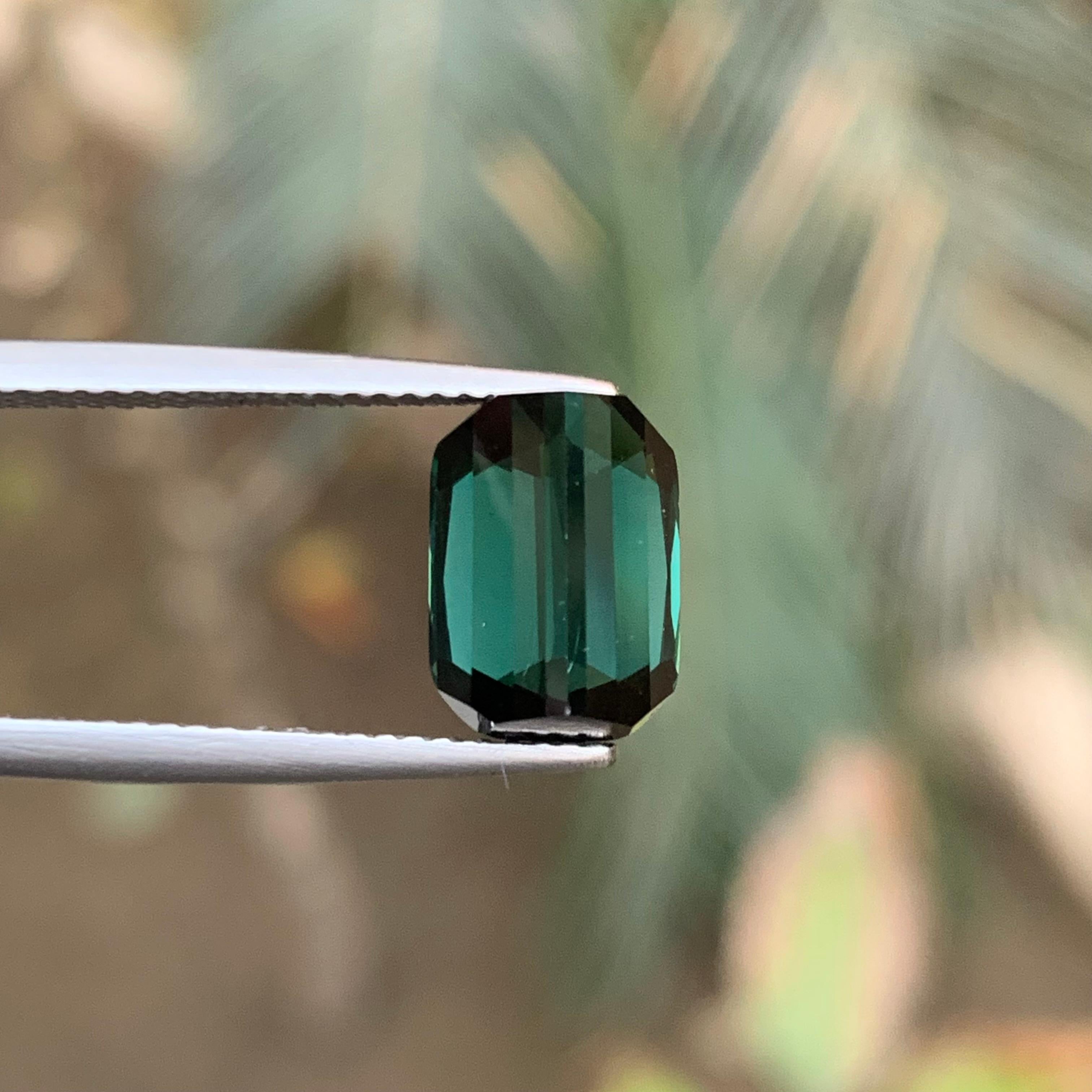 Tiefblauer grüner Turmalin 4.81 Ct Cushion Cut Natürlicher loser Edelstein für Ring (Kissenschliff) im Angebot