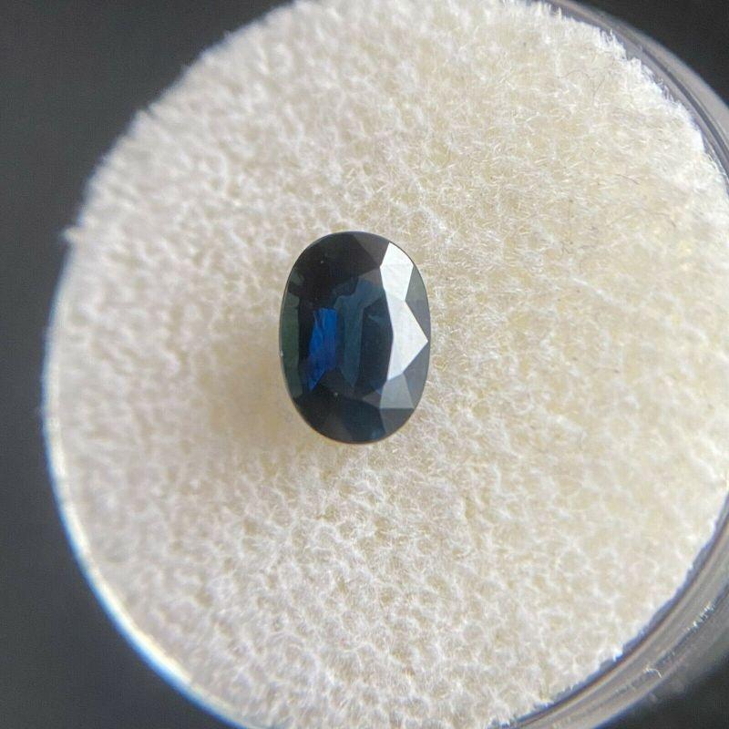 Deep Blue Sapphire 1.09ct Oval Cut Loose Gem 7.5 x 5.3mm

Natural Deep Blue Sapphire Gemstone. 
1.09 Carat with a beautiful deep blue colour and good clarity. Some small natural inclusions visible when looking closely, not a dirty stone. Has a very
