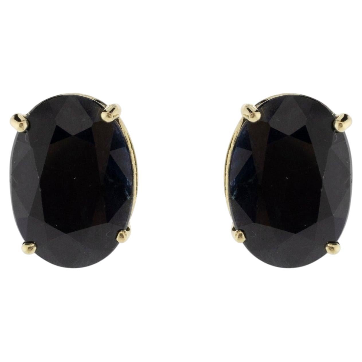 Deep Blue Sapphire Stud Earrings For Sale