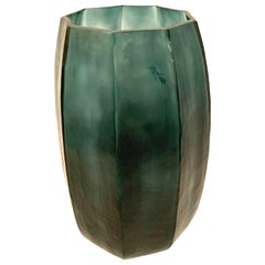 Deep Blue Tall Glass Vase, Romania, Contemporary