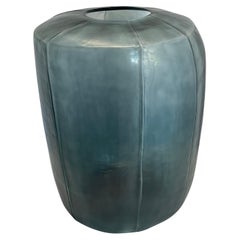 Deep Blue Tall Six Sided Vase, Romania, Contemporary