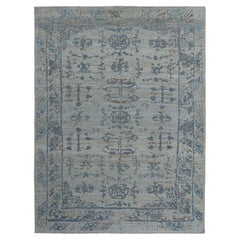 Afghanistan Sultanabad Area Rugs Circa 1990 - Wool Blue Ivory Design - 95521