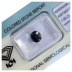 Deep Blue Untreated Thai Sapphire 1.55ct Rare IGI Certified Oval Cut Loose Gem