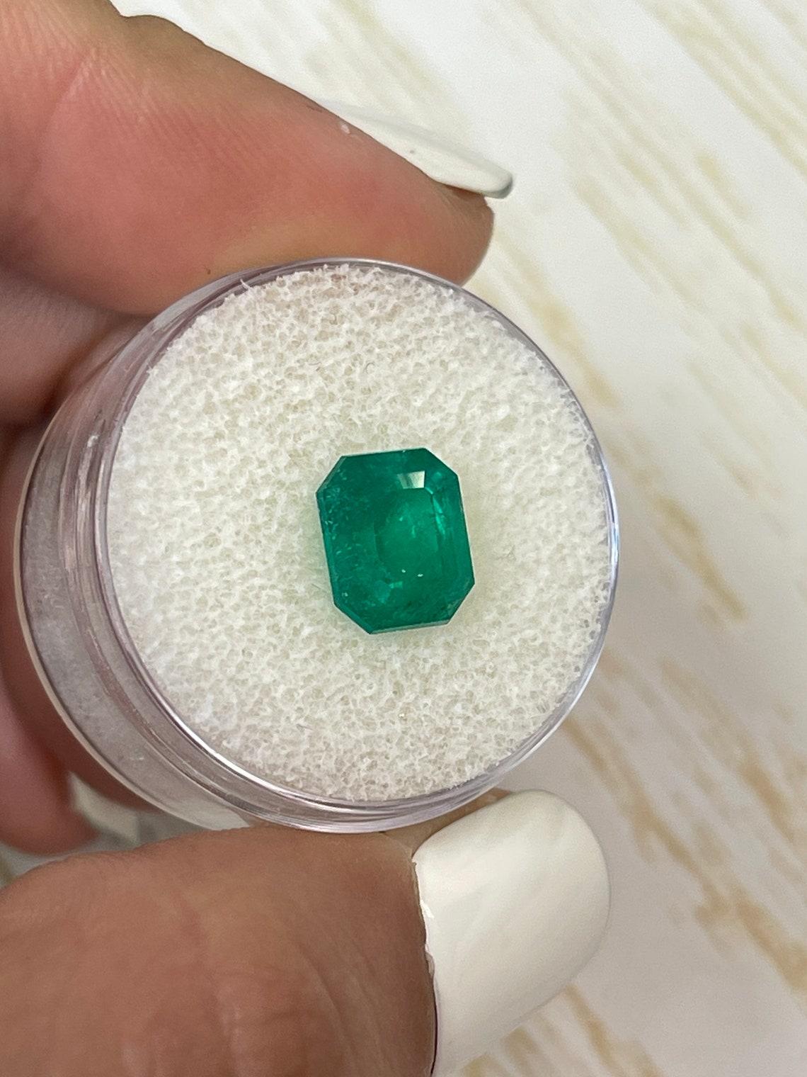 Tief bläulich grün 2,74 Karat Smaragdschliff kolumbianischen Smaragd Edelstein - Mai-Geburtsstein im Zustand „Neu“ im Angebot in Jupiter, FL