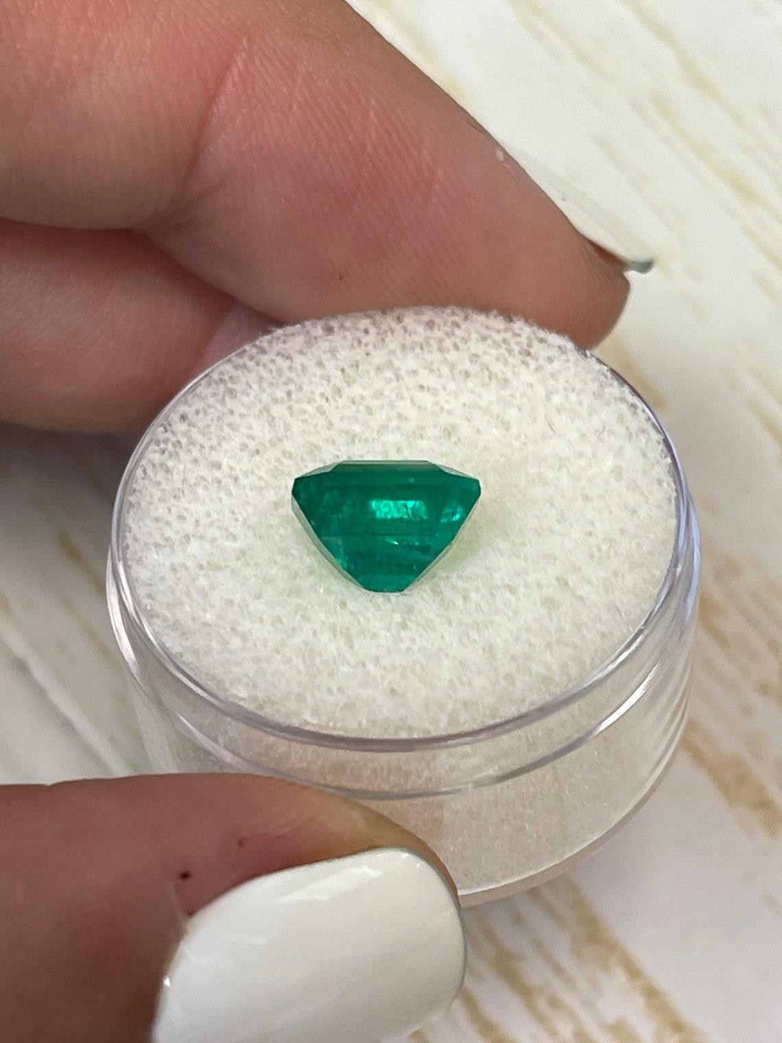 Tief bläulich grün 2,74 Karat Smaragdschliff kolumbianischen Smaragd Edelstein - Mai-Geburtsstein im Angebot 1