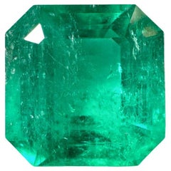 Esmeralda colombiana talla Asscher de 4,75 quilates, verde azulado profundo - piedra de nacimiento de mayo