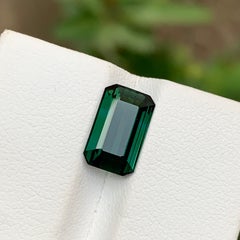 Deep Bluish Green Natural Tourmaline Gemstone 3 Ct Emerald Cut for Ring Jewelry