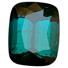 Deep Bluish Green Natural Tourmaline Ring Gemstone 2.35 Ct Cushion Cut-Jewelry