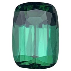 Tief bläulich grüner natürlicher Turmalin Ring Loser Edelstein 1,40 Ct Kissenschliff