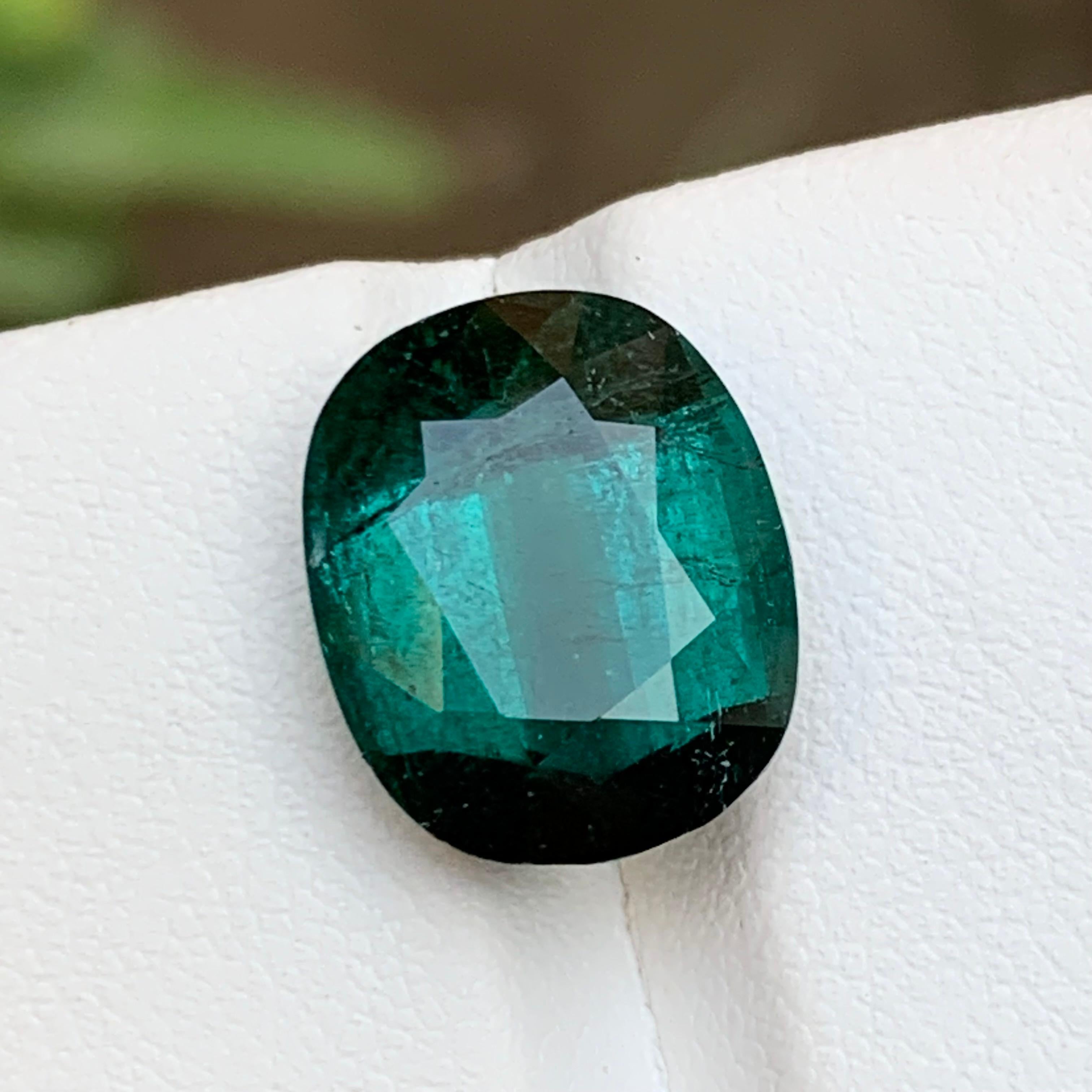 Anello con tormalina naturale verde intenso, ciondolo, pietra preziosa da 8,55 carati con taglio a cuscino In condizioni Nuovo in vendita a Peshawar, PK
