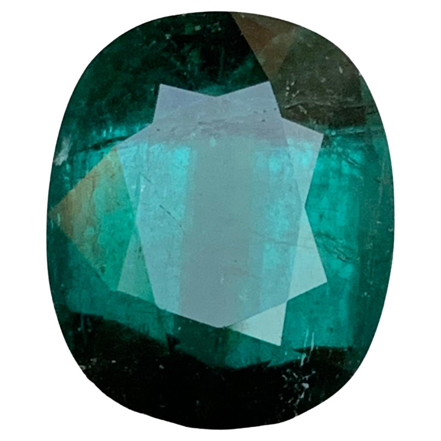 Deep Bluish Green Natural Tourmaline Ring, Pendant Gemstone 8.55 Ct Cushion Cut