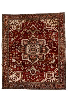 Deep Brick Colored Antique Serapi