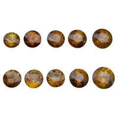 Tiefbraun-gelber natürlicher Sphene/Titanit  Lose Edelsteine Lot 17,35 Karat rund