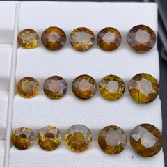 Deep Brownish Yellow Natural Sphene/Titanite  Loose Gemstones Lot 29.45 Ct Round