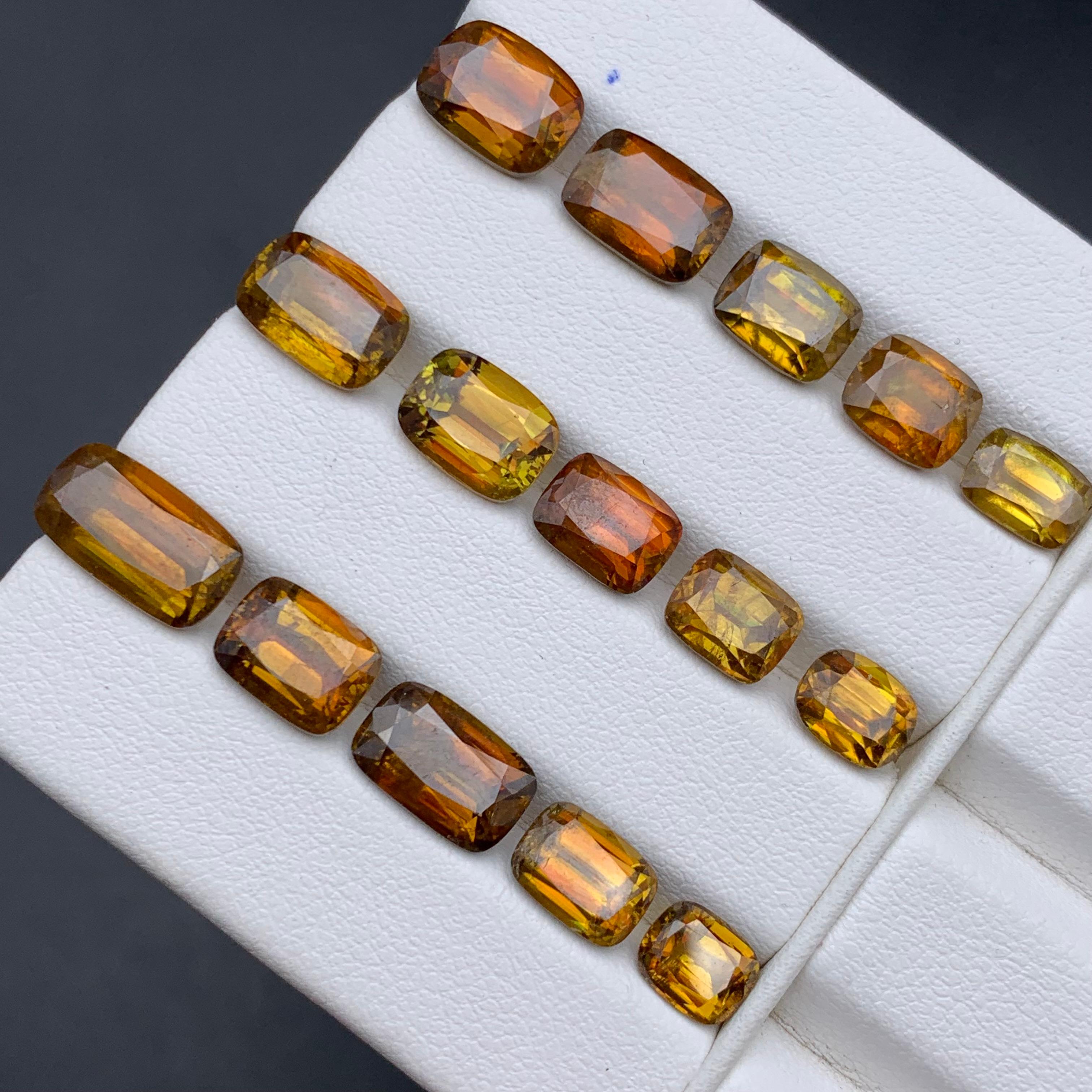 Deep Brownish Yellow Natural Sphene/Titanite Loose Gemstones Lot 31.45Ct-Jewelry For Sale 4