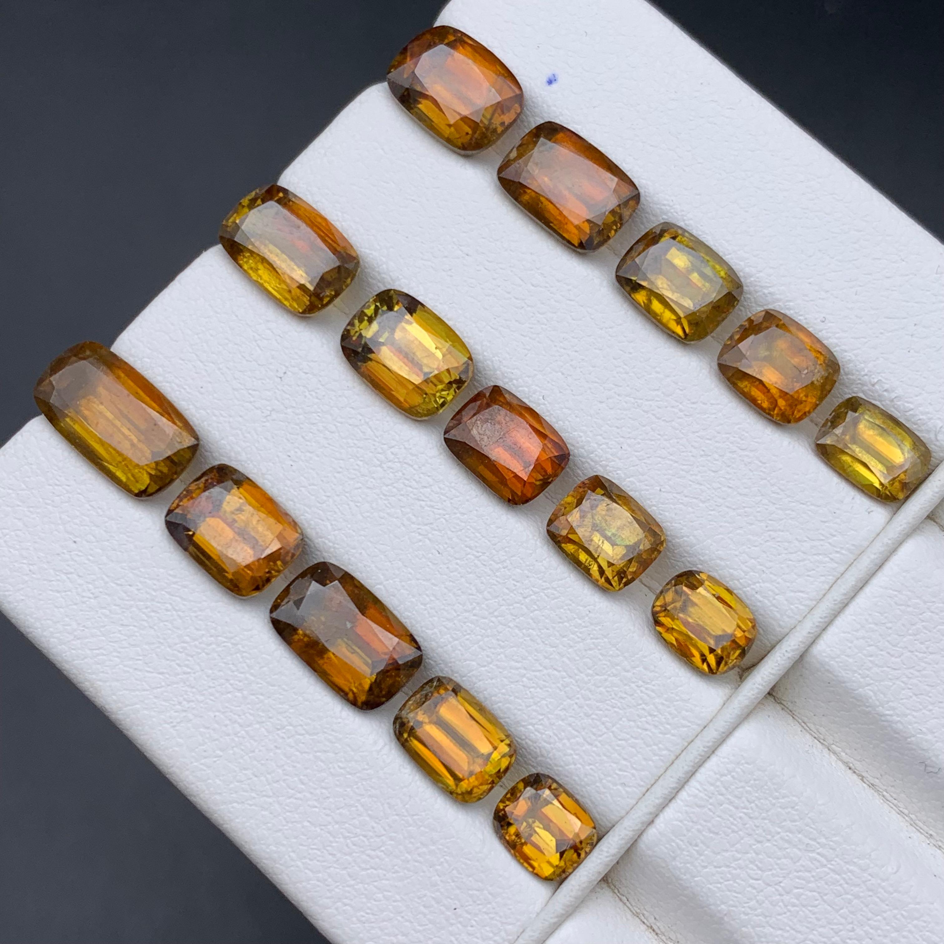 Deep Brownish Yellow Natural Sphene/Titanite Loose Gemstones Lot 31.45Ct-Jewelry For Sale 5