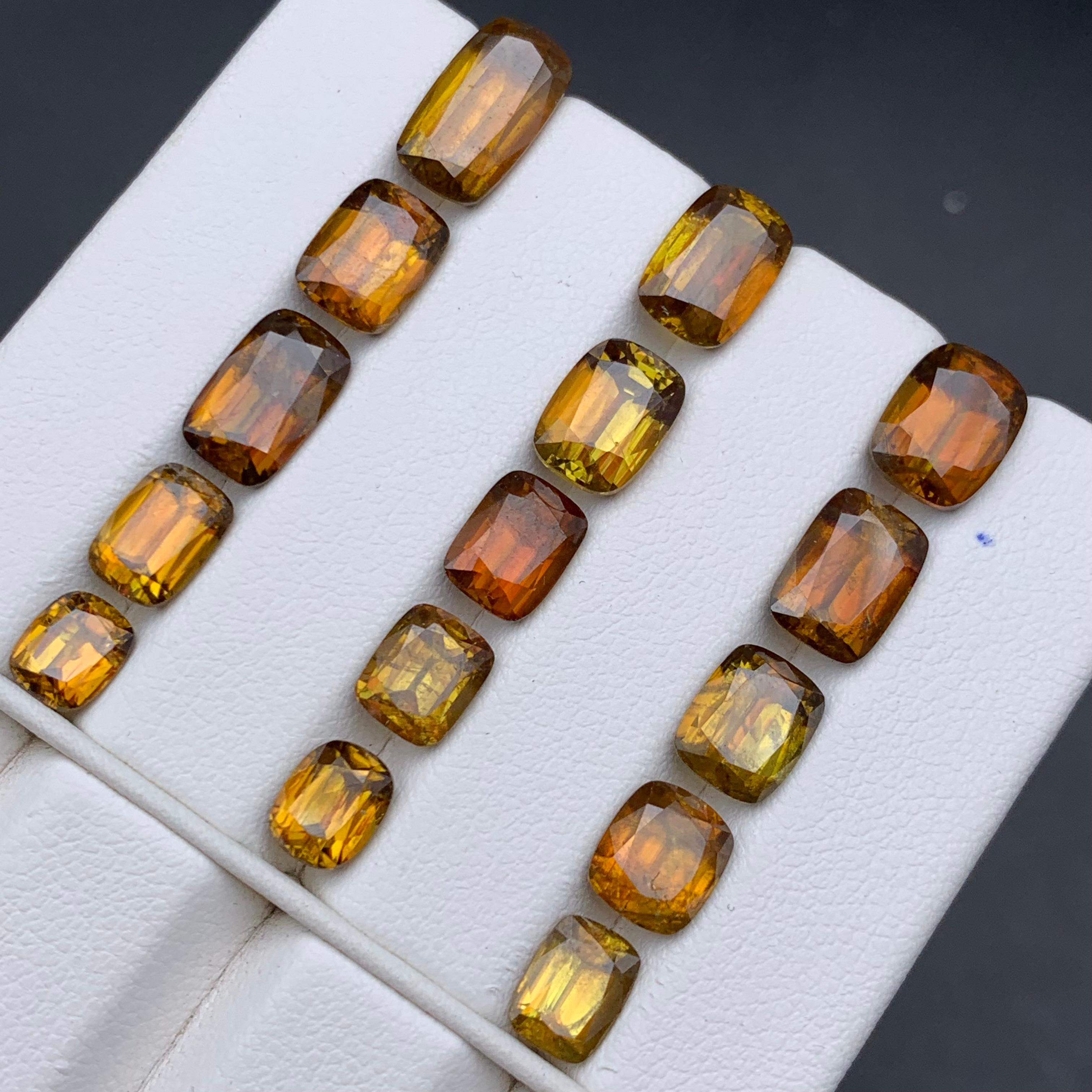 Deep Brownish Yellow Natural Sphene/Titanite Loose Gemstones Lot 31.45Ct-Jewelry For Sale 6
