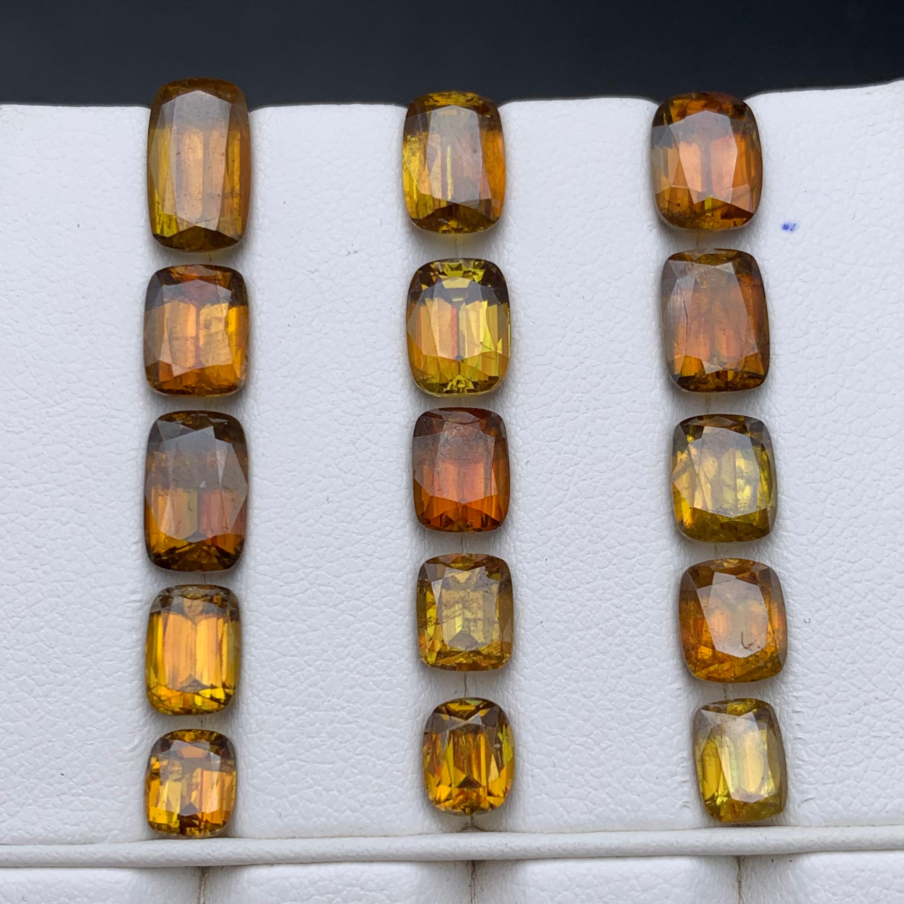 Deep Brownish Yellow Natural Sphene/Titanite Loose Gemstones Lot 31.45Ct-Jewelry For Sale 1