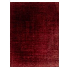 Tappeto in lana sovratinto moderno in cremisi borgogna profondo 9 x 11