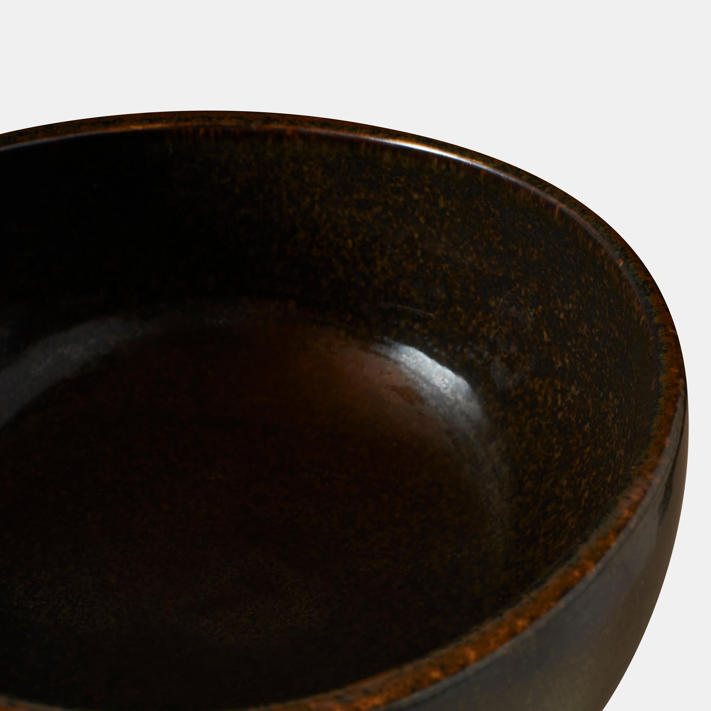 Modern Deep Ceramic Brown Bowl by Eva Staehr-Nielsen For Sale