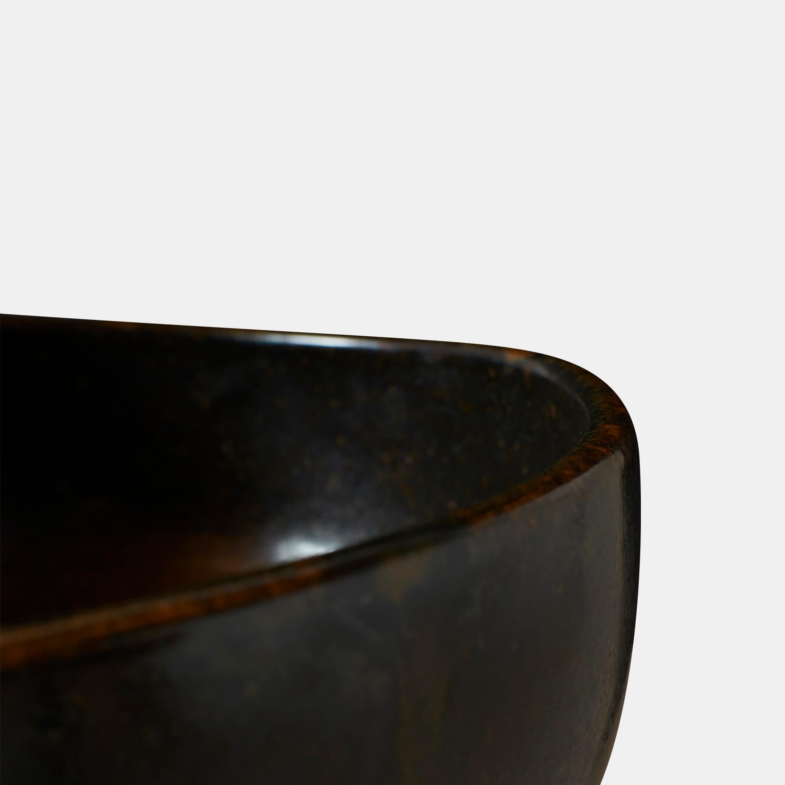 Danish Deep Ceramic Brown Bowl by Eva Staehr-Nielsen For Sale