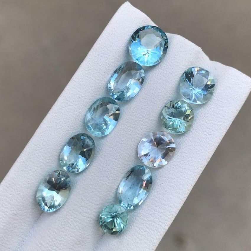 Mixed Cut Deep Color Natural Loose Blue Aquamarine Gemstone Lot Ring Size Aquamarine Gems For Sale