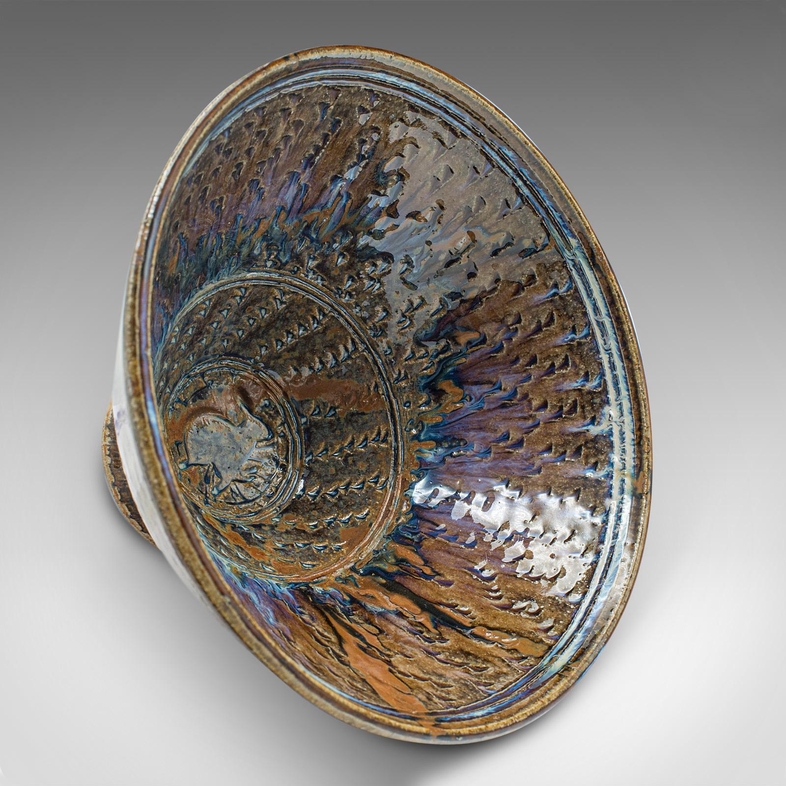 Deep Contemporary Bonbon Dish, English, Ceramic, Serving Bowl, Studio Pottery In Good Condition For Sale In Hele, Devon, GB