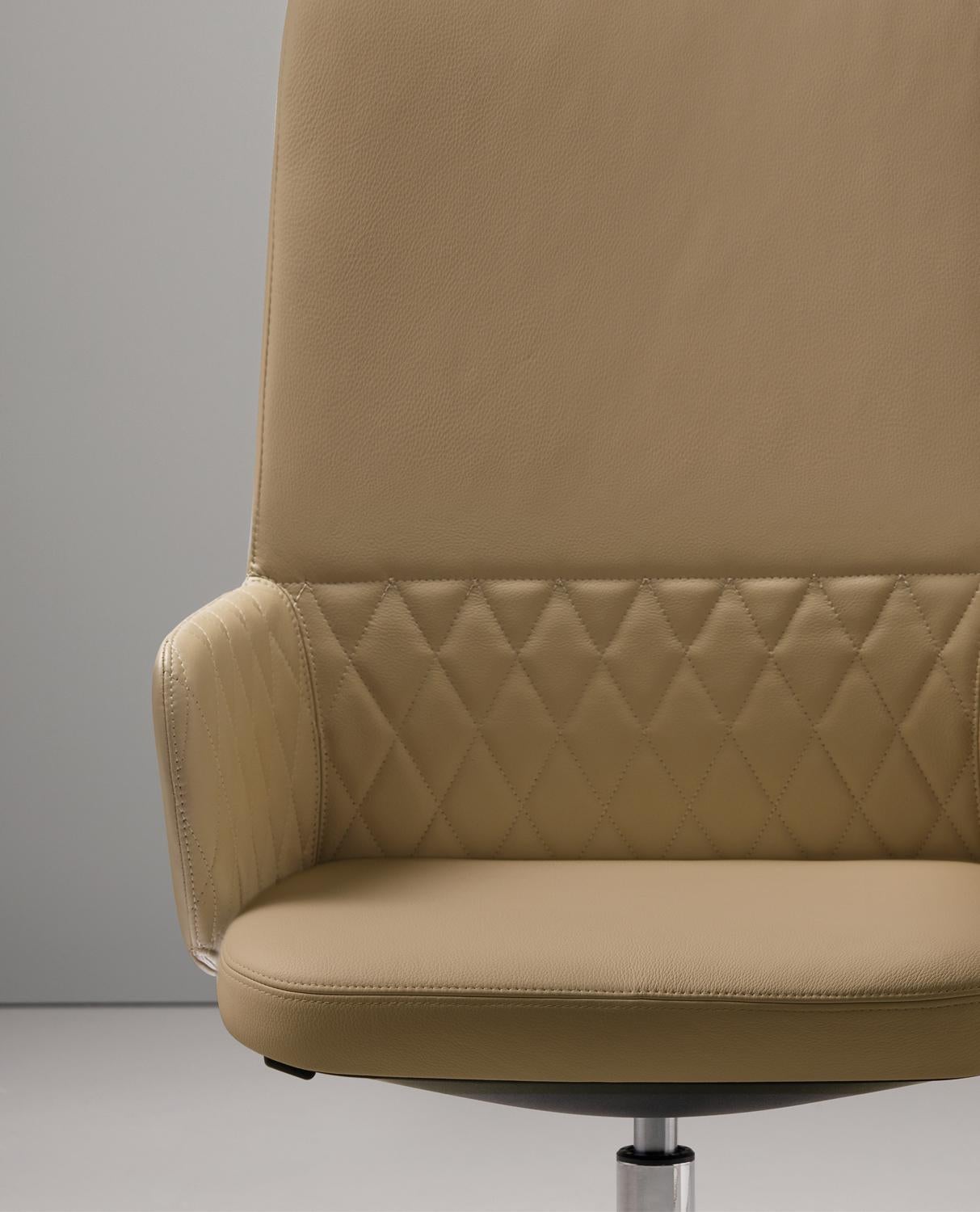 Sillón ejecutivo Deep Diamond de aluminio y piel by Quinti Sedute Posmoderno en venta