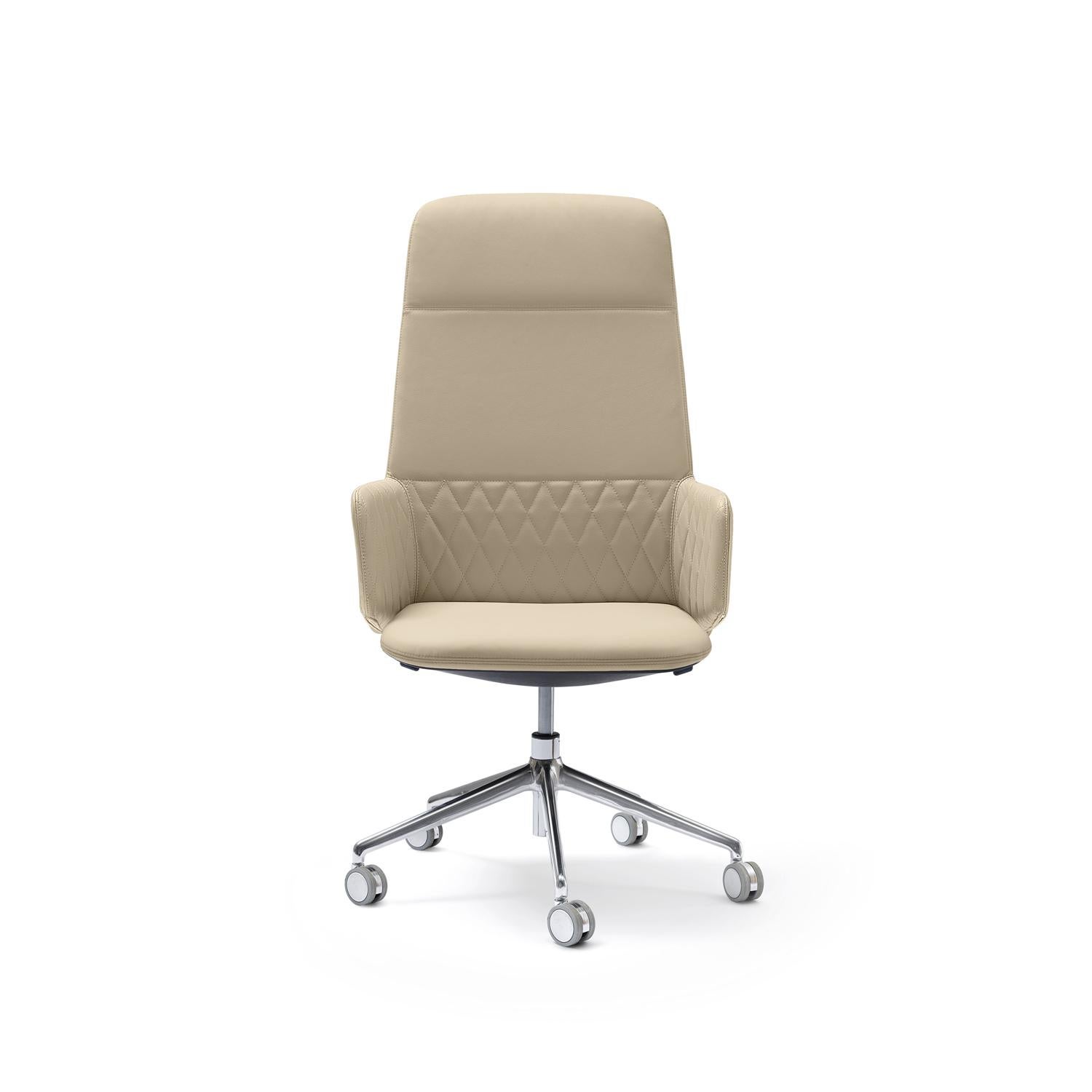 Sillón ejecutivo Deep Diamond de aluminio y piel by Quinti Sedute en Nuevo estado para la venta en Geneve, CH
