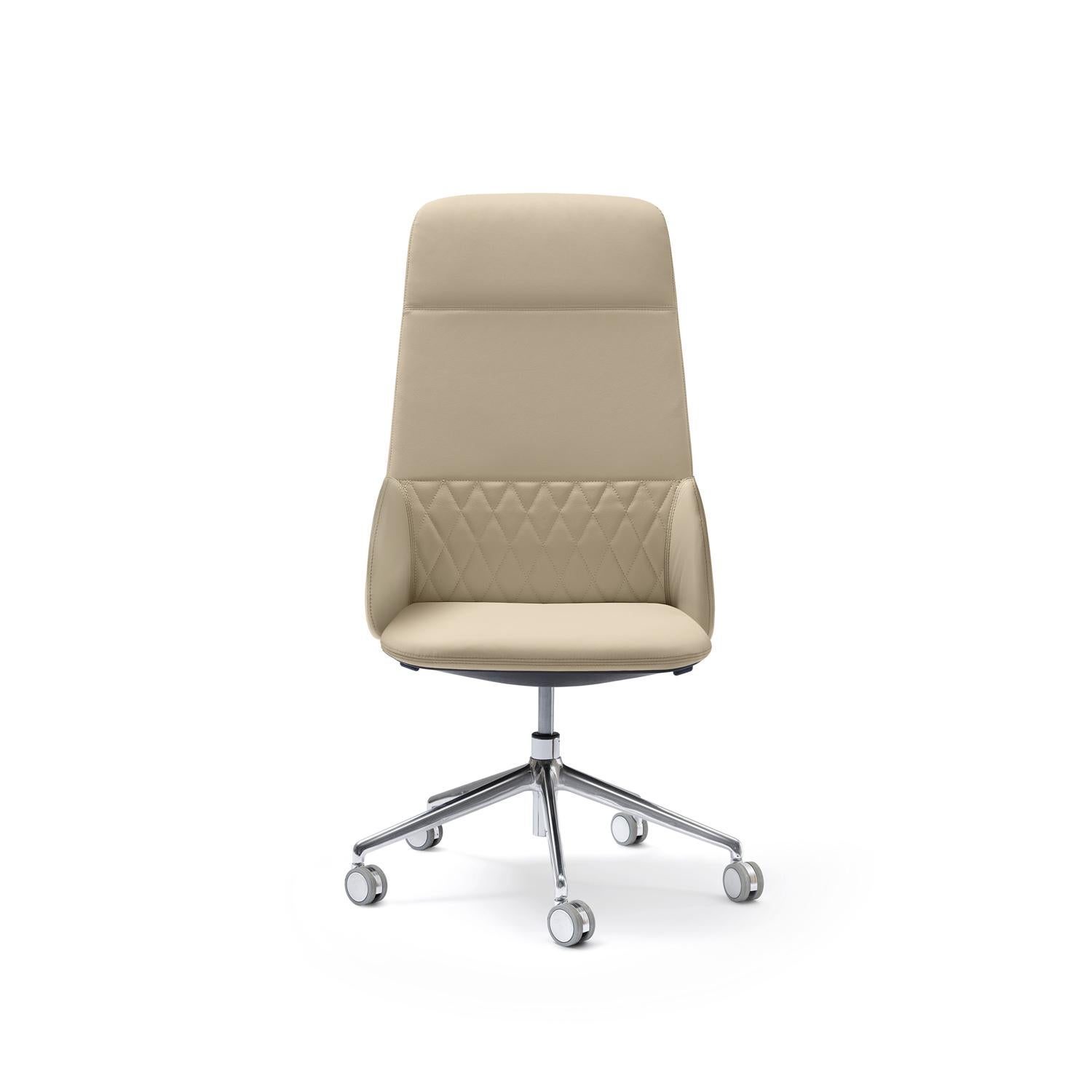 Sillón ejecutivo Deep Diamond de aluminio y piel by Quinti Sedute Siglo XXI y contemporáneo en venta