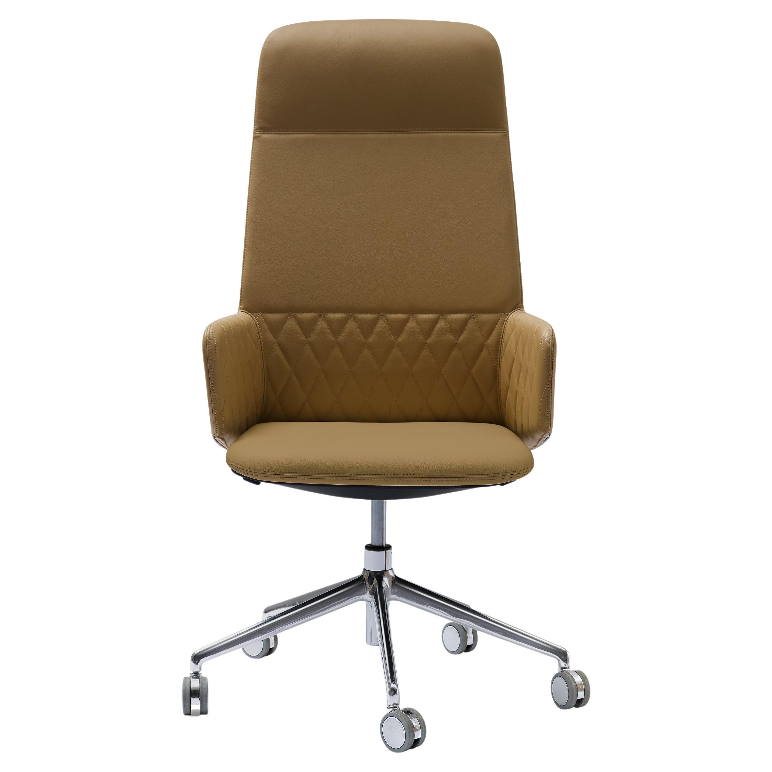Sillón ejecutivo Deep Diamond de aluminio y piel by Quinti Sedute