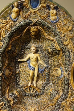 Deep dish in Manerbe Pre- d'Auge Faience, 16th-17th c. Normandy France