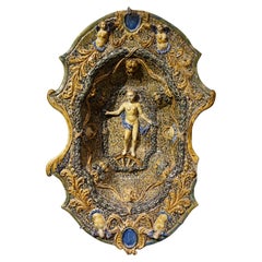 Plat profond en faïence Manerbe pré- d'Auge, 16e-17e siècles Normandie France 