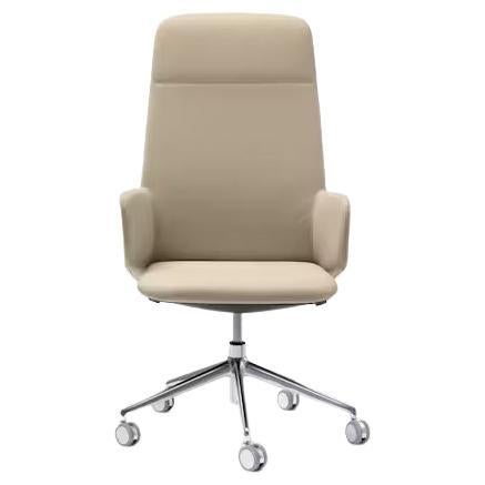 Sillón ejecutivo con respaldo alto en aluminio y piel by Quinti Sedute