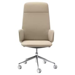 Sillón ejecutivo con respaldo alto en aluminio y piel by Quinti Sedute