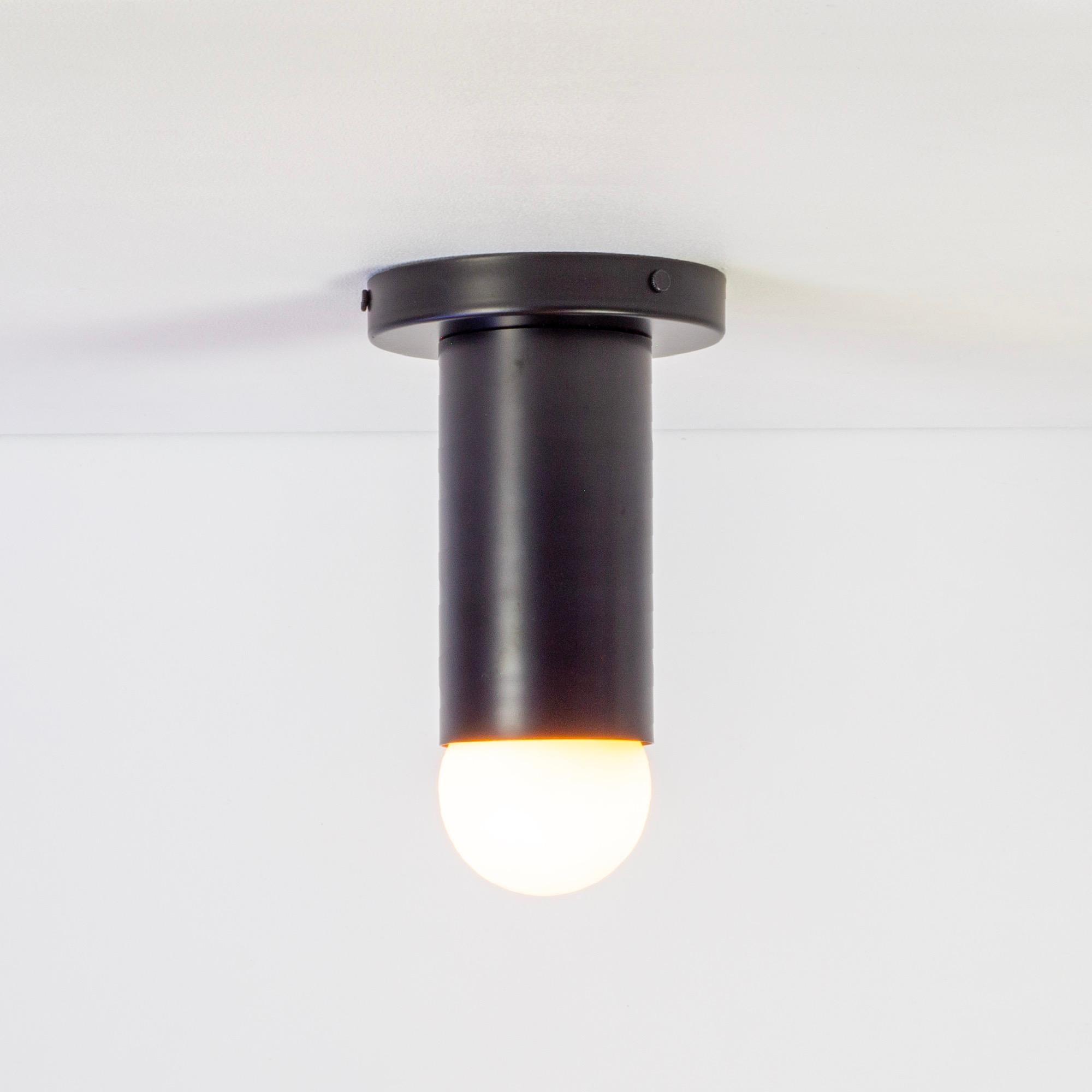Modern Deep Flush Mount by Research.Lighting, Black, Made to Order For Sale