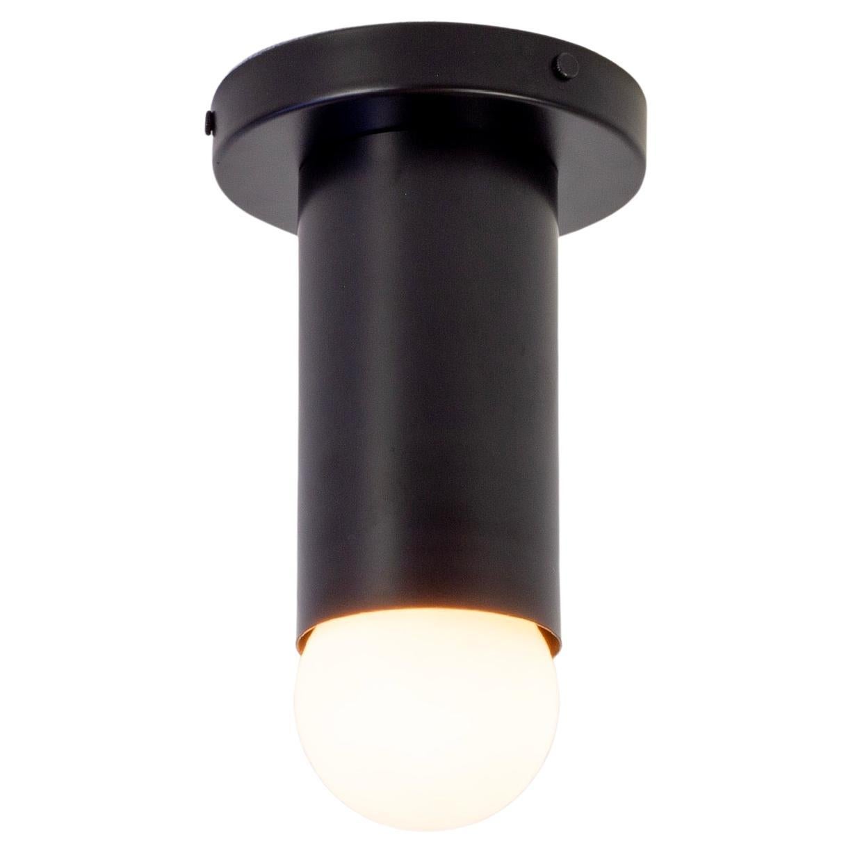Deep Flush Mount by Research.Lighting, Black, In Stock For Sale