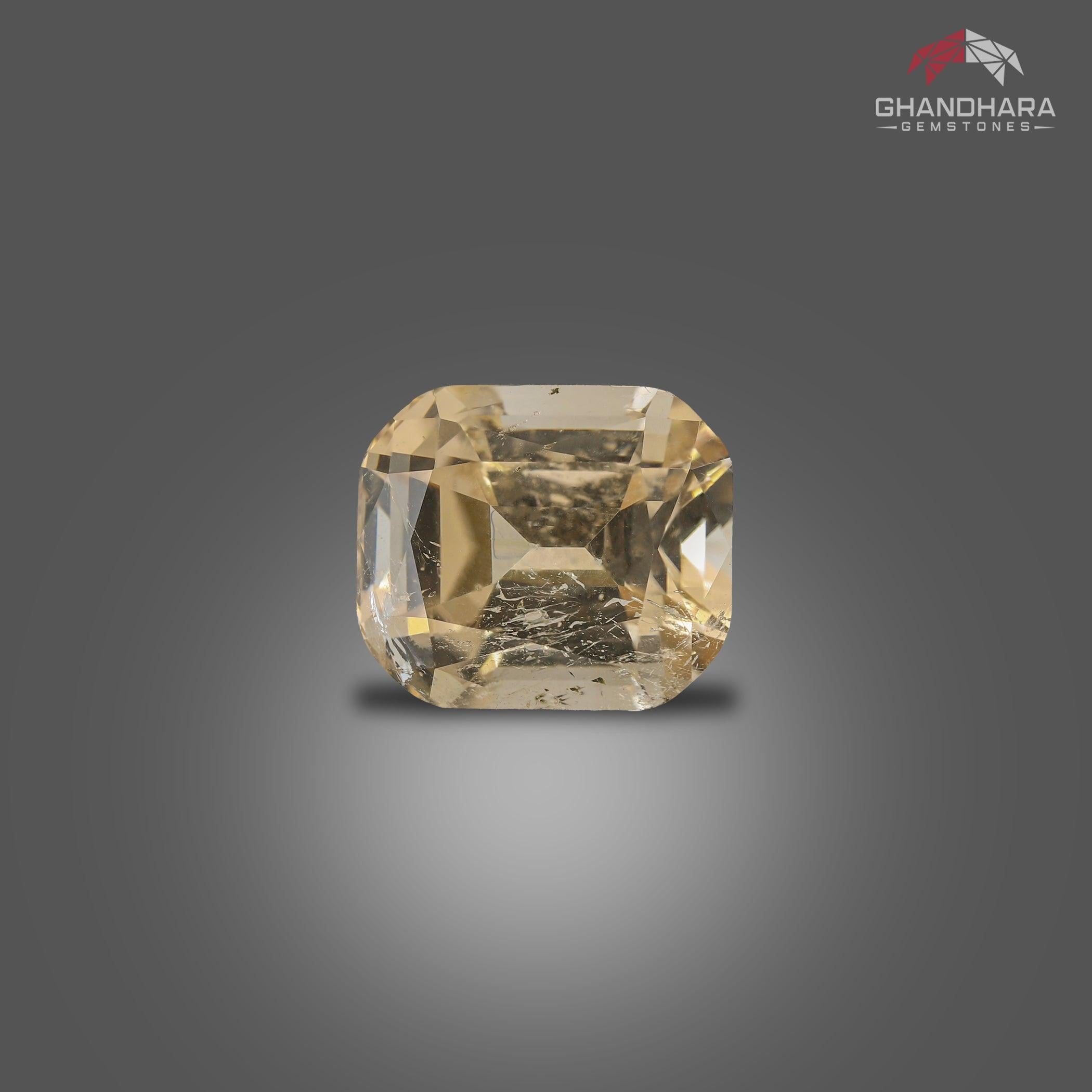 Deep Golden Imperial Topaz of 7.20 carats from Pakistan has a wonderful cut in a Cushion shape, incredible Golden color. Great brilliance. This gem is SI Clarity. 
Product Information:
GEMSTONE NAME: Deep Golden Imperial Topaz
WEIGHT:	7.20