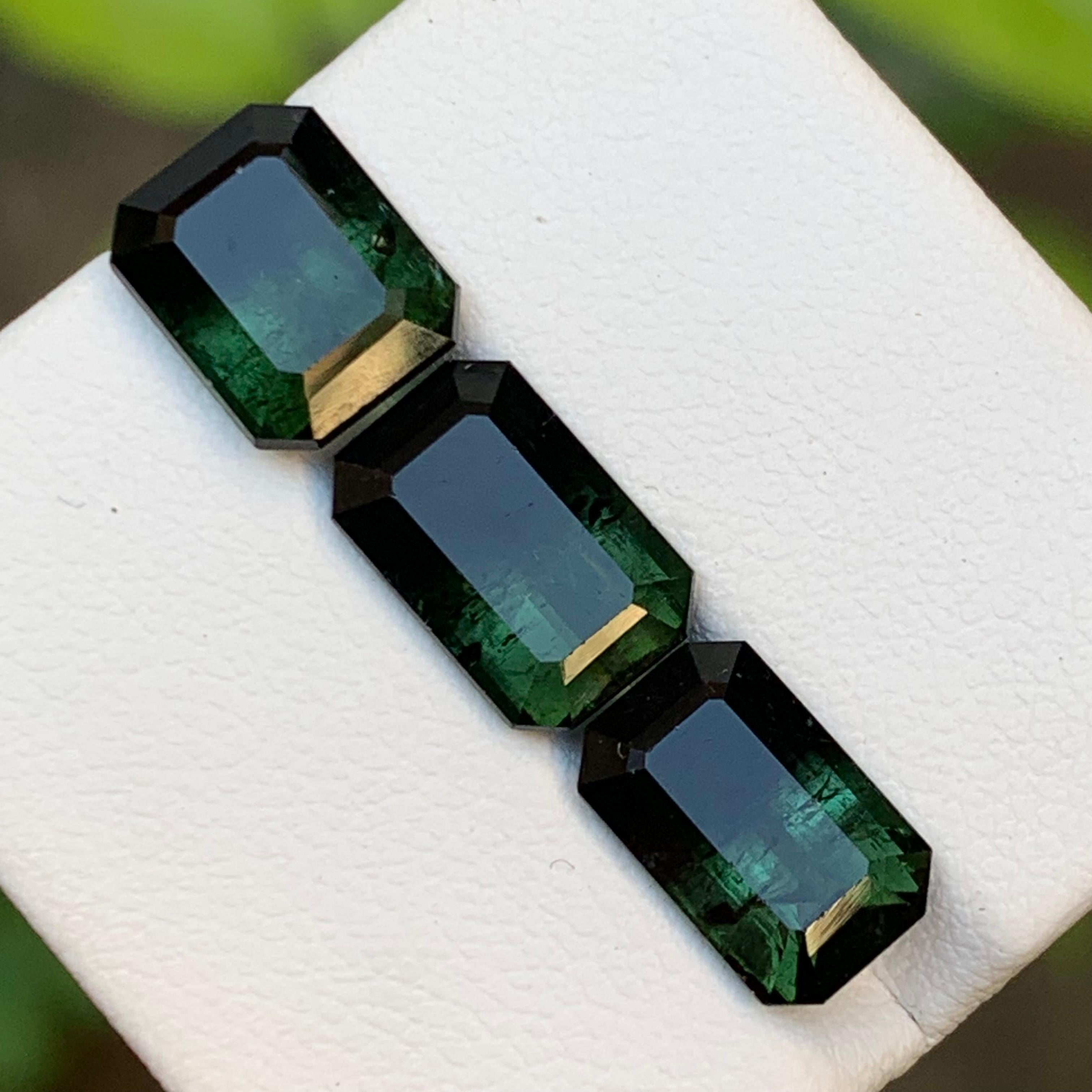 Tourmaline Naturelle Bicolore Vert & Greene & Greene 10.20 Ct Emerald Cut Neuf - En vente à Peshawar, PK